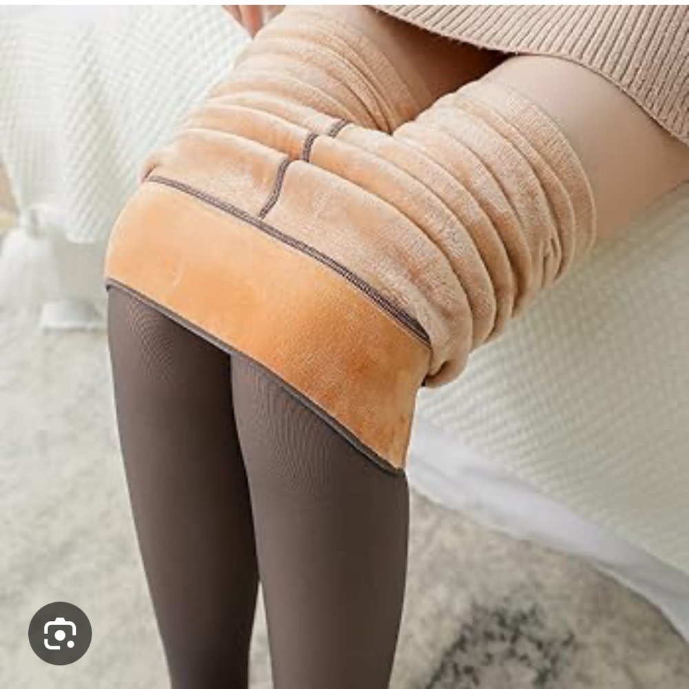 Fleece Lined Tights in Brown - Picture 2 of 5